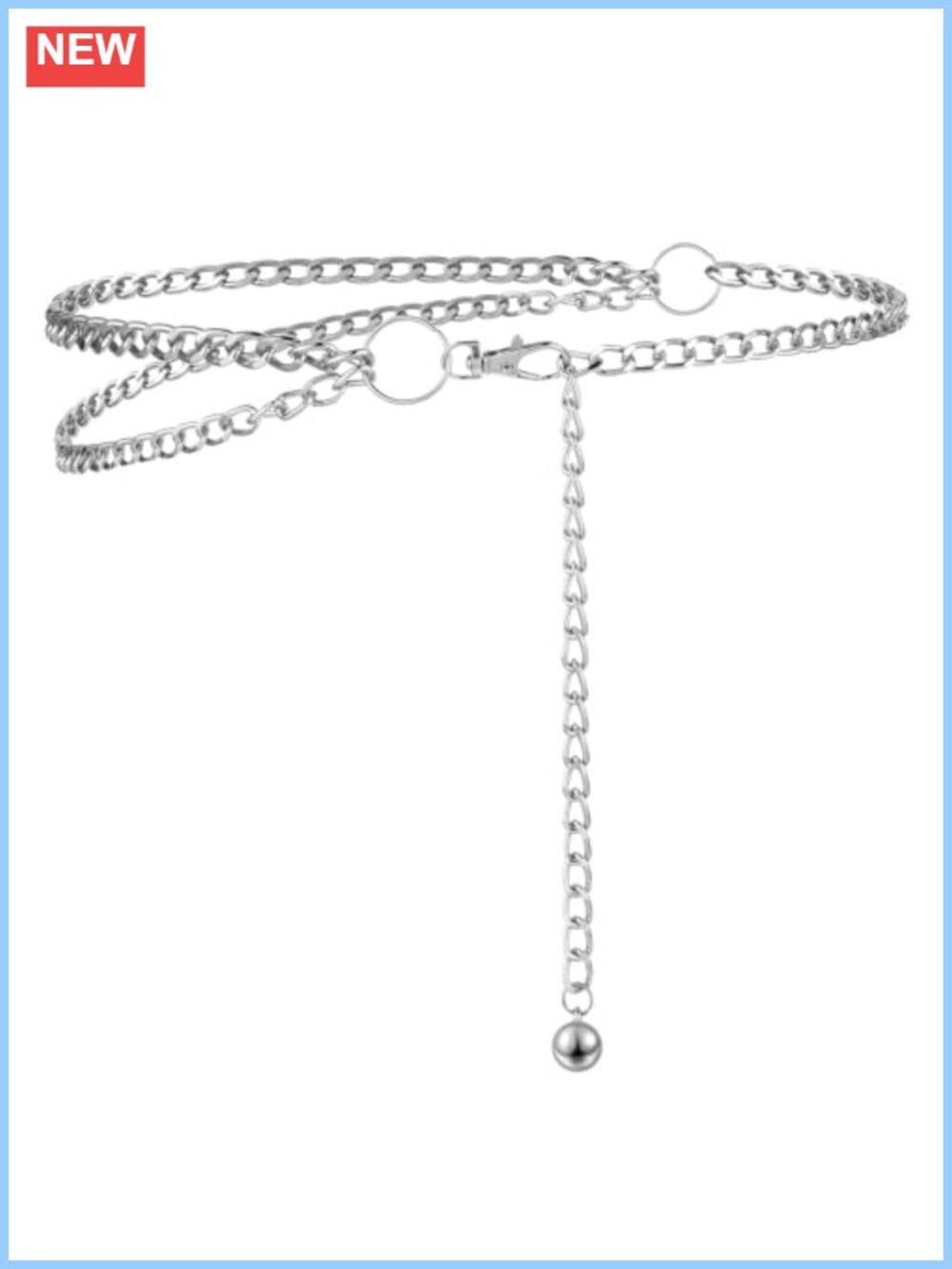 Women's Multilayer Chain Belt Adjustable Metal Waist Belt for Dresses Pants